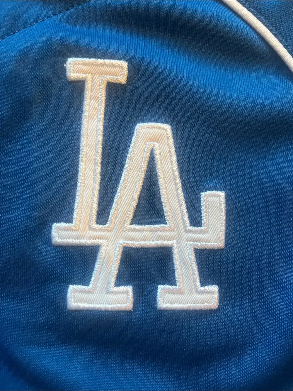 Nike LA Dodgers Royal Blue Button Jersey with White Accents